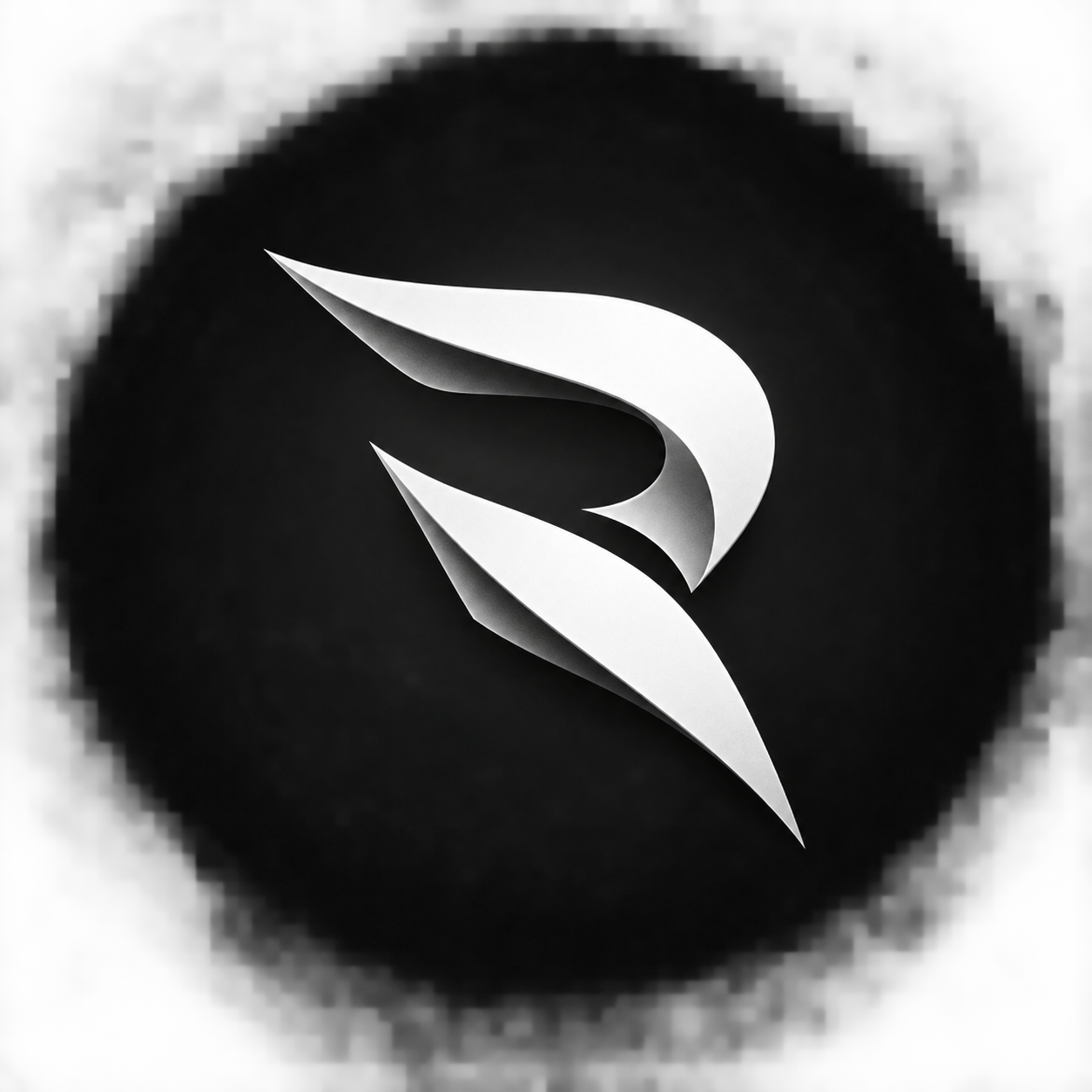 Recken’s white blade emblem on black